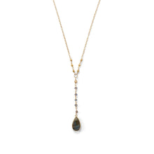 Load image into Gallery viewer, 14 Karat Gold Plated Labradorite Drop Necklace