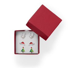 Load image into Gallery viewer, Reindeer, Santa Hat and Tree Earring Set