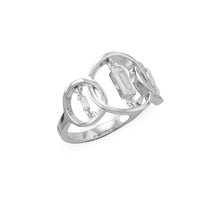 Load image into Gallery viewer, Rhodium Plated Triple Circle Suspension CZ Ring
