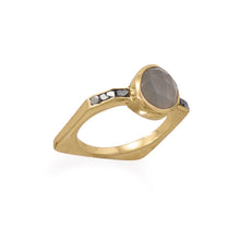 Load image into Gallery viewer, Iris Moonstone and Halo Ring