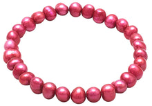 Load image into Gallery viewer, Red Cultured Freshwater Pearl Stretch Bracelet
