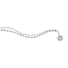 Load image into Gallery viewer, Double Strand Bracelet with Tanzanite and Ships Helm Charm
