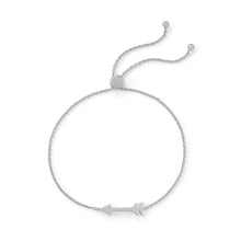 Load image into Gallery viewer, Rhodium Plated Arrow Friendship Bolo Bracelet
