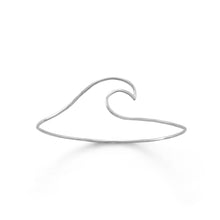 Load image into Gallery viewer, Rhodium Plated Wave Bangle
