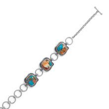 Load image into Gallery viewer, Spiny Oyster and Turquoise Toggle Bracelet
