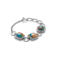 Load image into Gallery viewer, Spiny Oyster and Turquoise Toggle Bracelet
