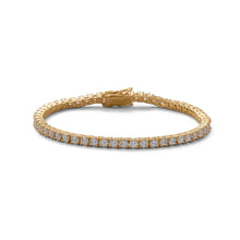 Load image into Gallery viewer, 7&quot; 14K Gold Plated 3mm CZ Tennis Bracelet
