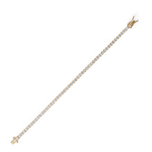 Load image into Gallery viewer, 7&quot; 14K Gold Plated 3mm CZ Tennis Bracelet
