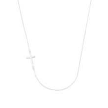 Load image into Gallery viewer, 16&quot; + 2&quot; Necklace with Off Center Cross
