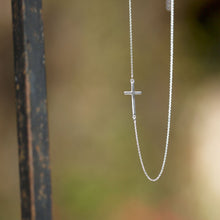 Load image into Gallery viewer, 16&quot; + 2&quot; Necklace with Off Center Cross

