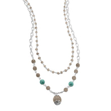 Load image into Gallery viewer, Baila Luna Labradorite Drop Necklace
