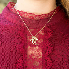 Load image into Gallery viewer, &quot;BEE Mine!&quot; 14 Karat Gold Plated and Signity CZ Bee Necklace
