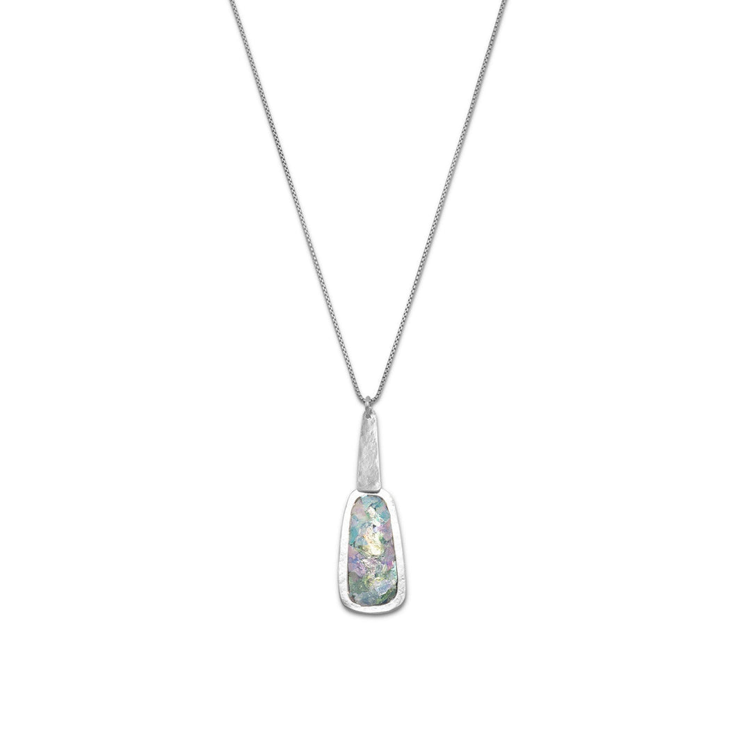 Oxidized Textured Ancient Roman Glass Necklace