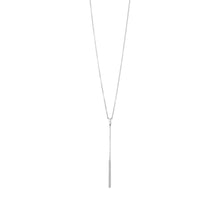 Load image into Gallery viewer, Rhodium Plated Bar Drop Necklace
