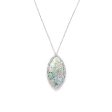Load image into Gallery viewer, Ancient Roman Glass Marquise Necklace with Woven Wire Mesh
