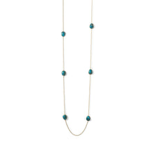 Load image into Gallery viewer, 14 Karat Gold Plated Turquoise Stone Endless Necklace
