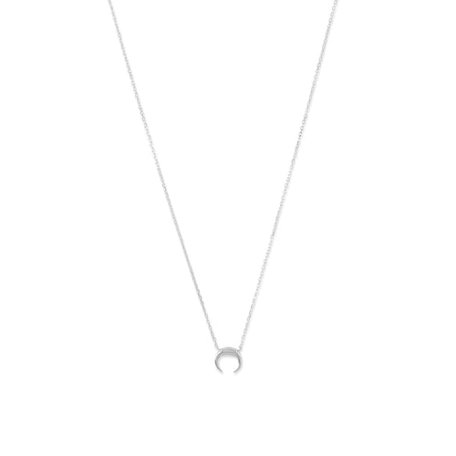 Silver Mini Crescent Necklace