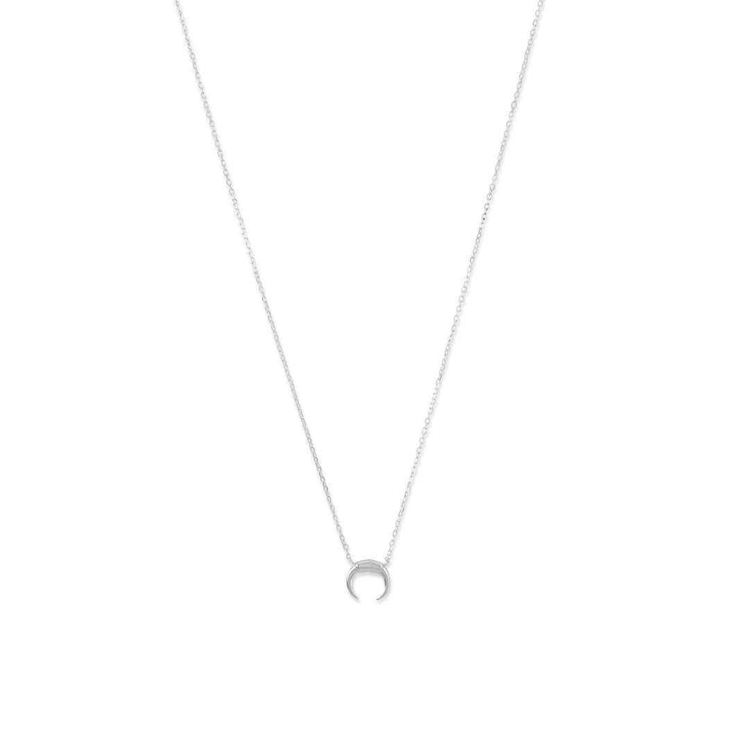 Silver Mini Crescent Necklace