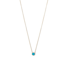 Load image into Gallery viewer, 14 Karat Gold Plated Mini Synthetic Blue Opal Necklace
