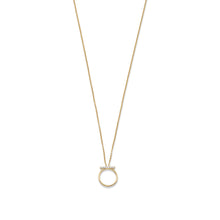 Load image into Gallery viewer, 18 Karat Gold Plated CZ Bar and Circle Necklace
