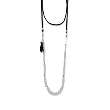 Load image into Gallery viewer, 4-Way Suede and Silver Bead Necklace
