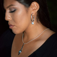 Load image into Gallery viewer, Oxidized Coil Design Ancient Roman Glass Earrings
