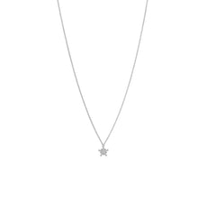 Load image into Gallery viewer, Rhodium Plated Tiny Snowflake CZ Necklace
