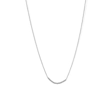 Load image into Gallery viewer, Rhodium Plated 2mm Bead Bar Necklace
