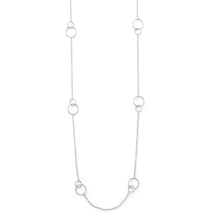 Load image into Gallery viewer, 32&quot; Rhodium Plated Double Link Circle Necklace
