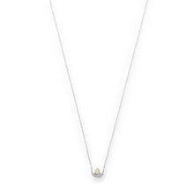 Load image into Gallery viewer, CZ Crescent and Synthetic Opal Necklace
