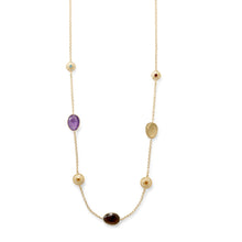 Load image into Gallery viewer, 24&quot; 14 Karat Gold Plate Multi Stone Necklace
