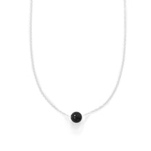 Load image into Gallery viewer, Black Onyx Dewdrop Silver Necklace
