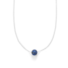 Load image into Gallery viewer, 16&quot; + 2&quot; Floating Lapis Bead Necklace
