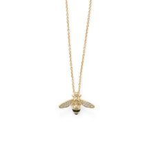 Load image into Gallery viewer, &quot;BEE Mine!&quot; 16&quot;+2&quot; 14 Karat Gold Plated Signity CZ Bee Necklace
