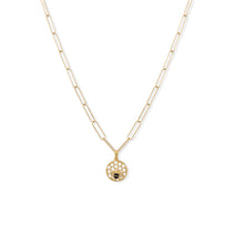 Load image into Gallery viewer, &quot;BEE Mine!&quot; 14 Karat Gold Plated Honeycomb with Bee Pendant
