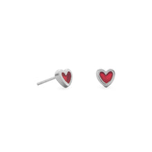 Load image into Gallery viewer, Red Heart Stud Earrings
