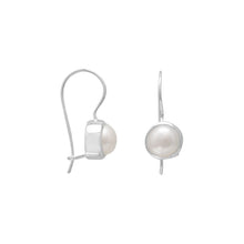 Load image into Gallery viewer, 6mm White Cultured Freshwater Pearl Earrings on Euro Wire
