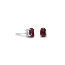 Load image into Gallery viewer, Oval Garnet Earrings
