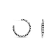 Load image into Gallery viewer, Oxidized Bead 3/4 Hoops
