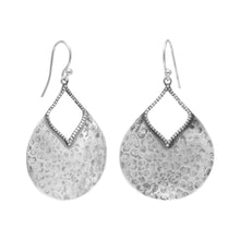 Load image into Gallery viewer, Oxidized Hammered Pear Shape Earrings
