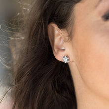 Load image into Gallery viewer, Domed CZ Starburst Earrings
