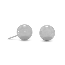 Load image into Gallery viewer, Rhodium Plated 10mm Ball Stud Earrings
