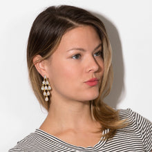 Load image into Gallery viewer, Kamaria Moonstone Gold Chandelier Earrings

