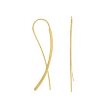 Load image into Gallery viewer, 14 Karat Gold Plated Flat Long Wire Earrings
