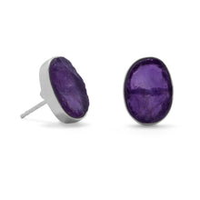 Load image into Gallery viewer, Oval Amethyst Studs
