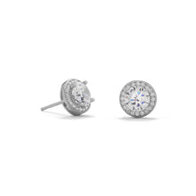 Load image into Gallery viewer, Rhodium Plated Elegant 6.5mm CZ Studs
