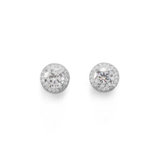 Load image into Gallery viewer, Rhodium Plated Elegant 6.5mm CZ Studs
