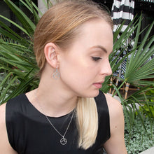 Load image into Gallery viewer, Rhodium Plated Outline Wave French Wire Earrings
