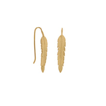 Load image into Gallery viewer, 14 Karat Gold Plate Feather Earrings
