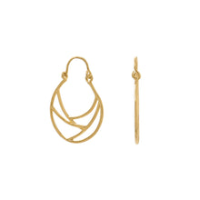 Load image into Gallery viewer, 14 Karat Gold Plate Line Wire Design Hoop Earrings
